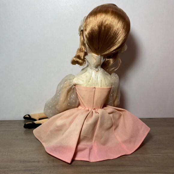 Vintage 1960s Pose Doll Made in Japan Pink and White Dress Sitting Position - Picture 5 of 7